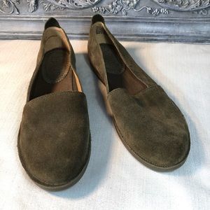 Latigo Twyla Army Green Moss Suede Flat Loafer